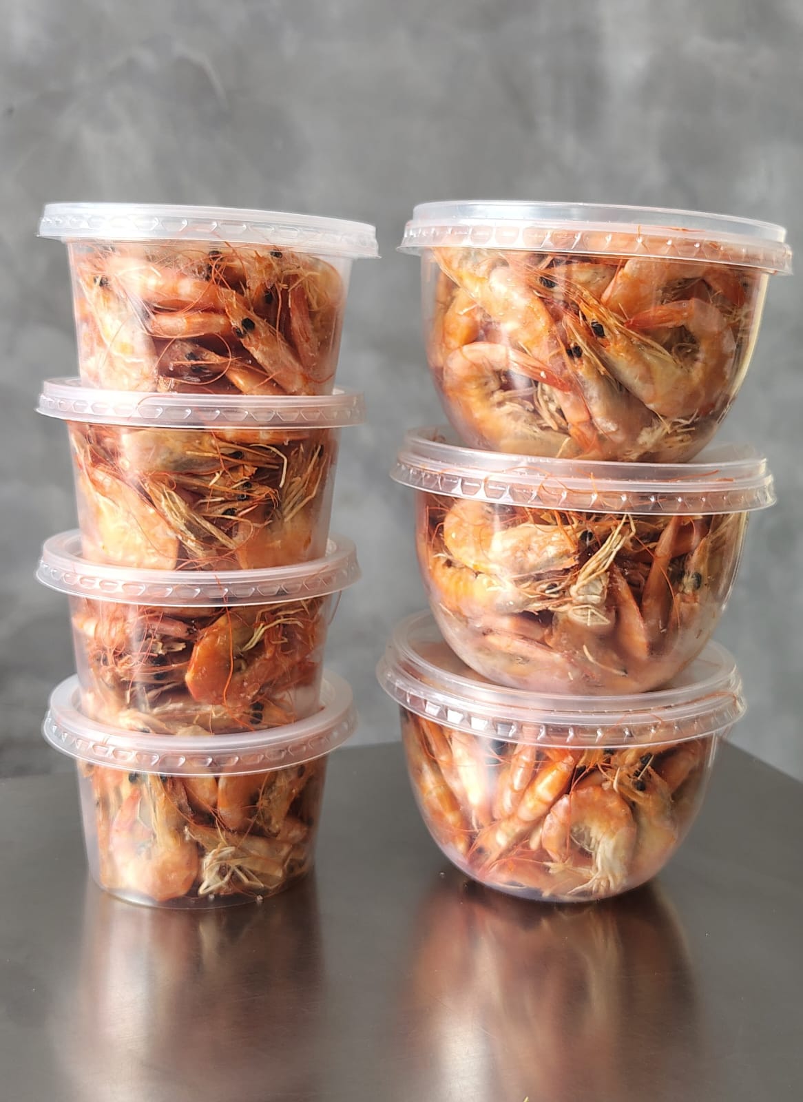 Camarão em embalagens